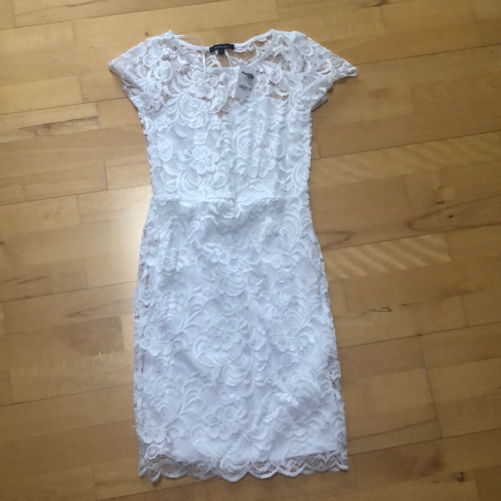 White Lace Dress Bodycon Small Charlotte Russe